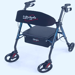 Amazon.com: Lifestyle Mobility Aids Royal Deluxe Universal Aluminum 4 Wheel  Rollators (Laser Blue) : Health & Household